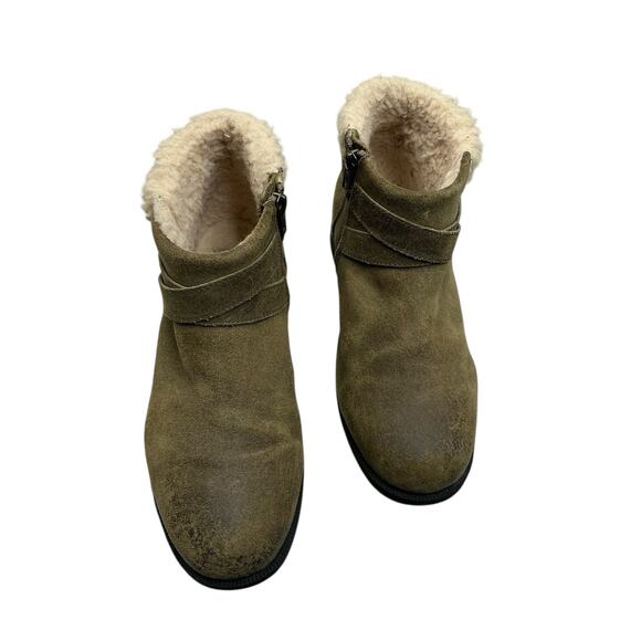 UGG Josefene Ankle Boots Strappy Distressed Suede Khaki Green 1130527 Size 9.5 - Picture 9 of 14